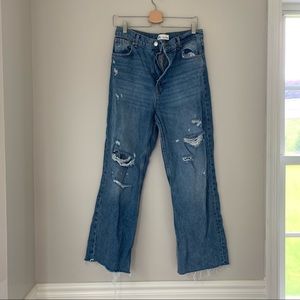 Zara straight leg ripped jeans